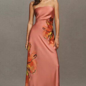 Hutch Strapless Column Satin Maxi Dress